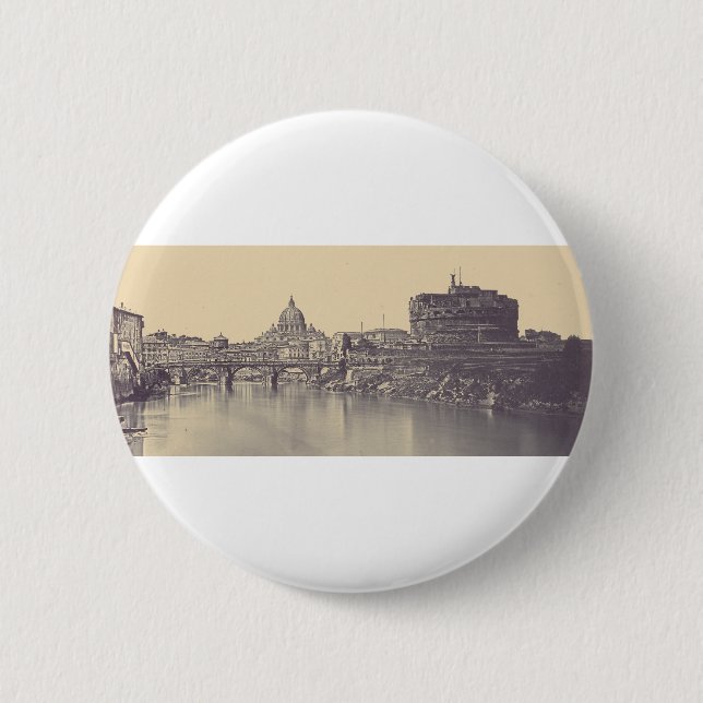 Angel-Burg und Vatikankuppel Button (Vorderseite)