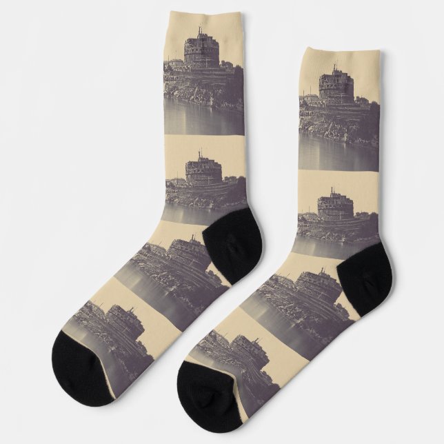 Angel-Burg und Vatikankuppel Socken (Linkes Detail)
