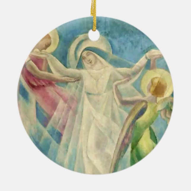 "Angel" by Mexican Artist Angel Zarraga Keramik Ornament (Hinten)