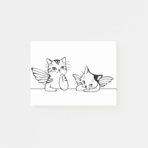 Angel Cat Boring Christmas Post-it Klebezettel