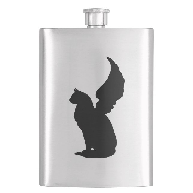 Angel Cat Flask Flachmann (Vorderseite)