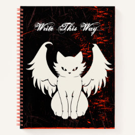 Angel Cat pun fun Write journal notebook Notizbuch