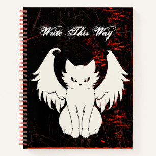 Angel Cat pun fun Write journal notebook Notizbuch