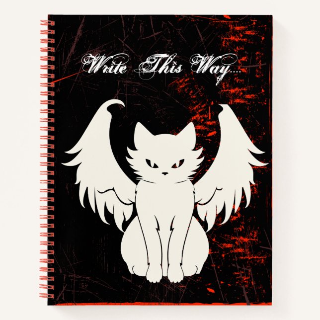 Angel Cat pun fun Write journal notebook Notizbuch (Vorderseite)