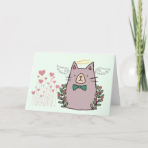 Angel Cat Sympathy Card für Heimtierverlust