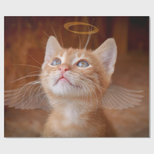 Angel Cat Wrapping Paper Geschenkpapier