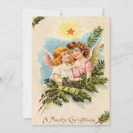 Angel Cherub Evergreen Bough Heaven Einladung