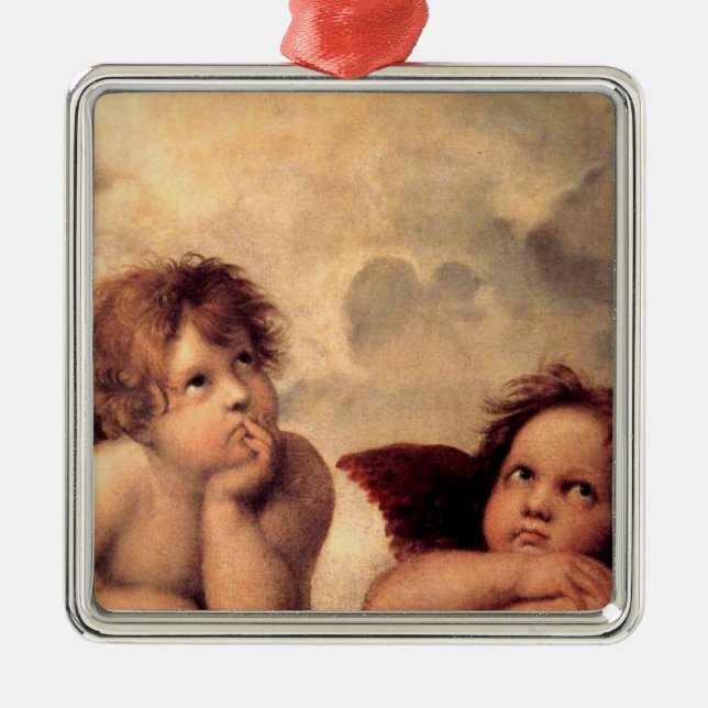 Angel Cherubs Silbernes Ornament (Vorne)