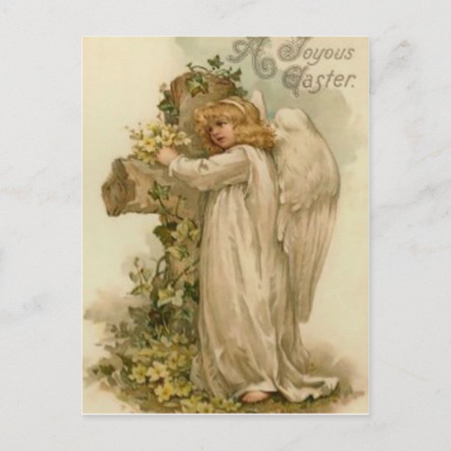 Angel Christlich Cross Lily Leaf Postkarte (Vorderseite)