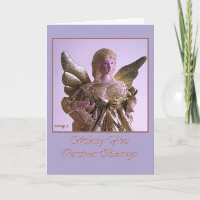 Angel Christmas Card Feiertagskarte (Vorderseite)