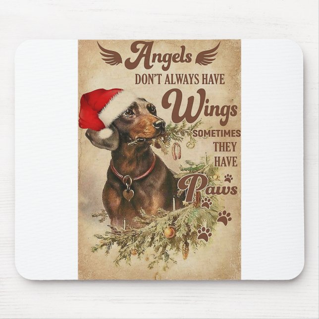 Angel Christmas Dackeln Mousepad (Vorne)