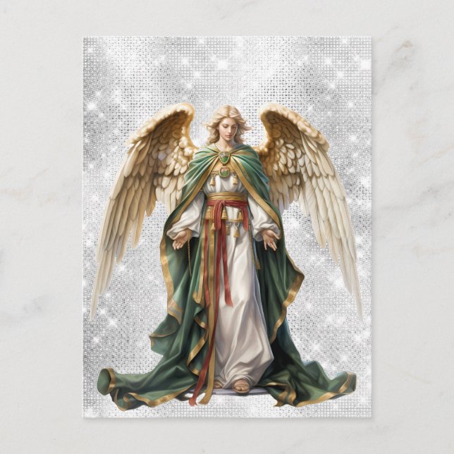 Angel Christmas Holiday Winter Watercolor Postkarte (Vorderseite)