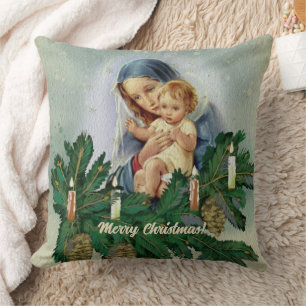 Angel Christmas Mery und Jesus in Kerzenlicht Kissen