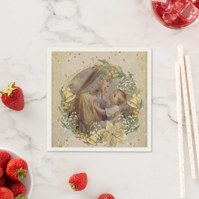 Angel Christmas Mother and Child Serviette (Beispiel)