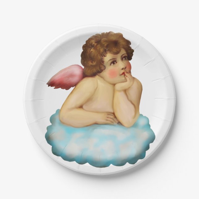 Angel Cloud Cupid Pappteller (Vorderseite)