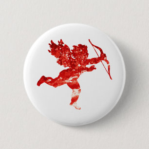 Angel Cupid Red Cherub Valentine's Day Button