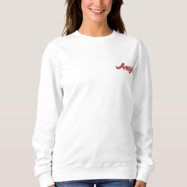 Angel Custom Text Women's Sticky Sweatshirt (Vorderseite)