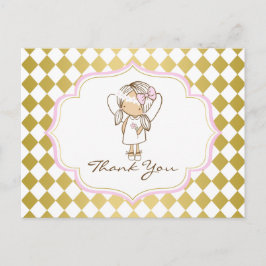 Angel danke Ihnen Postcard Gold & Pink Postkarte