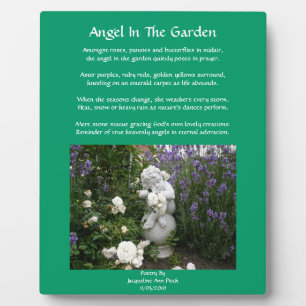 Angel Dans Le Jardin Poème Plaque
