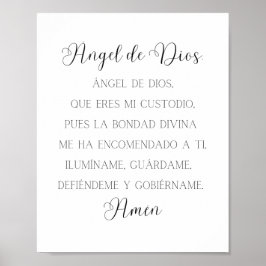 Angel de Dios Spanisches Gebet Poster