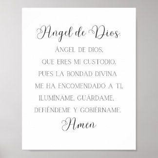 Angel de Dios Spanisches Gebet Poster