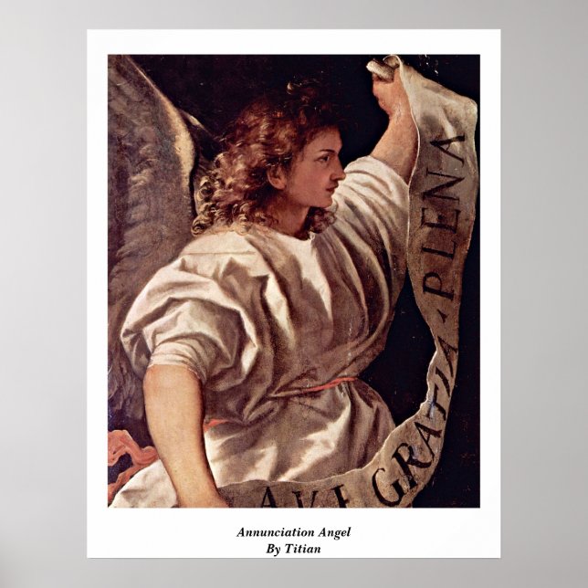 Angel der Annunziation durch Tizian Poster (Vorne)