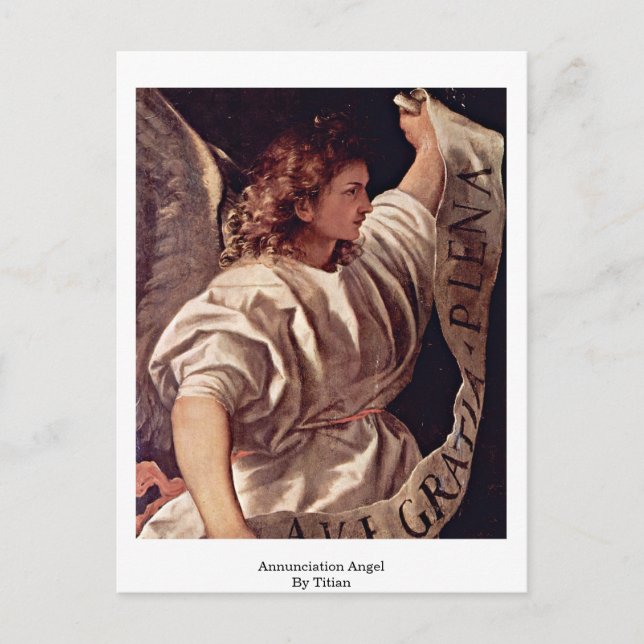 Angel der Annunziation durch Tizian Postkarte (Vorderseite)