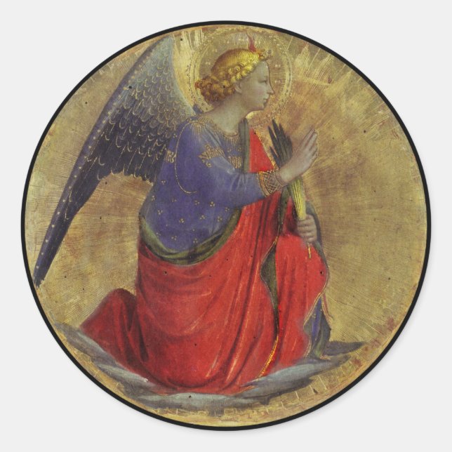 Angel der Annunziation von Fra Angelico Runder Aufkleber (Vorderseite)