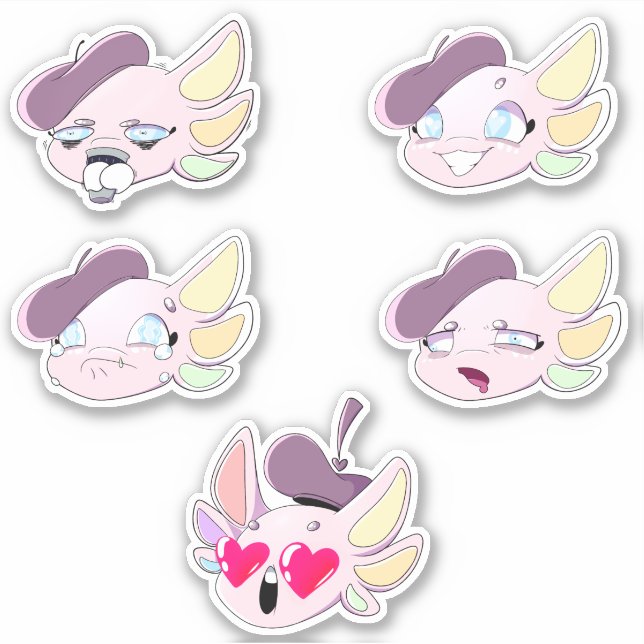 Angel der Axolotl Mini Sticker (Vorderseite)