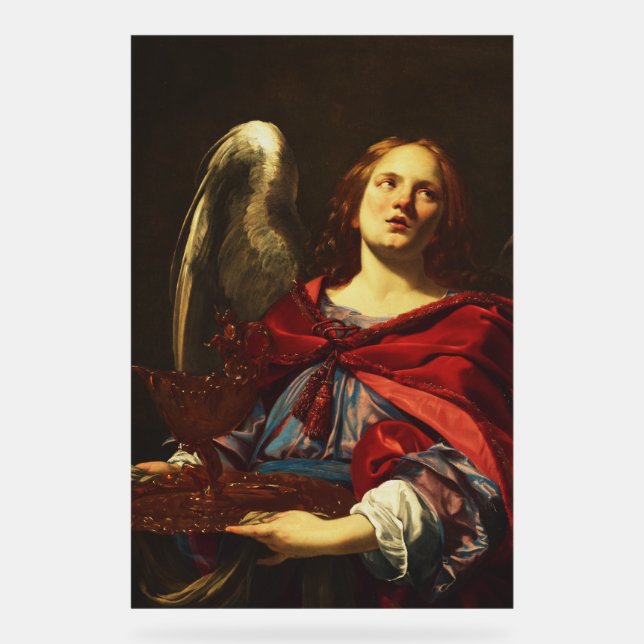 Angel, der das Schiff und das Handtuch hält Acrylschild (Vorderseite)