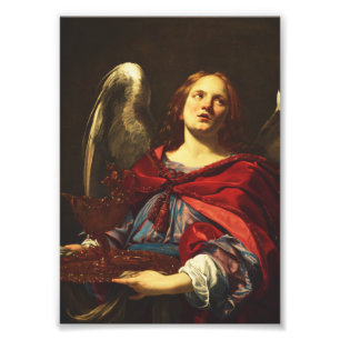 Angel, der das Schiff und das Handtuch hält Fotodruck
