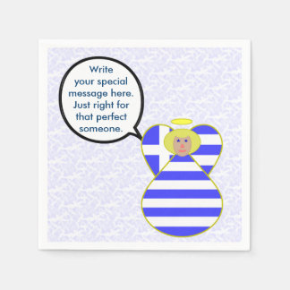 Angel der griechischen Flagge - Blond Personalisie Serviette