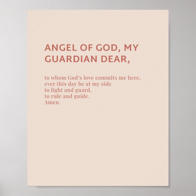 Angel des Gottgebet-Posters Poster (Vorne)