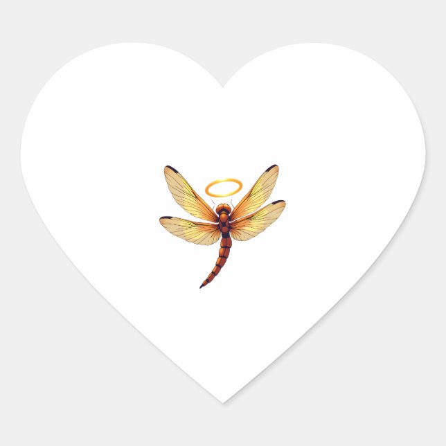 Angel Dragonfly Herz-Aufkleber (Vorderseite)