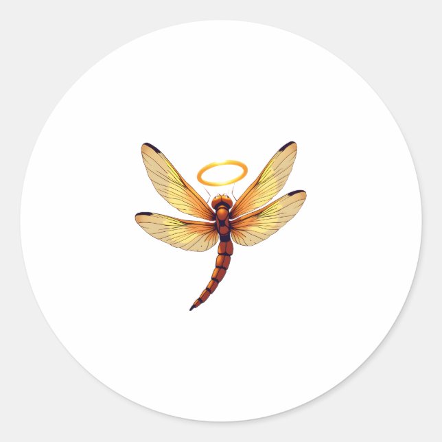 Angel Dragonfly Runder Aufkleber (Vorderseite)