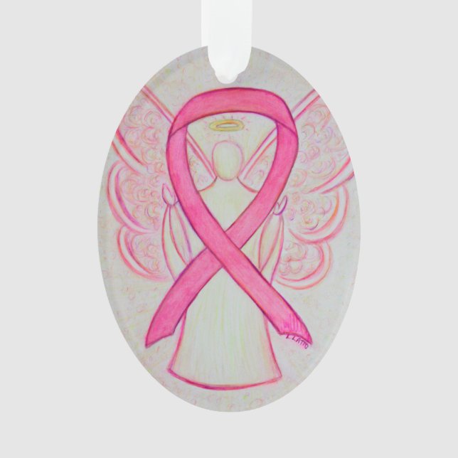 Angel-Engel-Zieranhänger mit rosa Bewusstsein Ornament (Vorderseite)