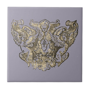 Angel Engelsputte Coat of arms Emblem baroque Fliese