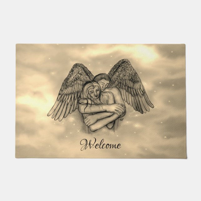 Angel Eros in der Liebe Fußmatte (Vorderseite)