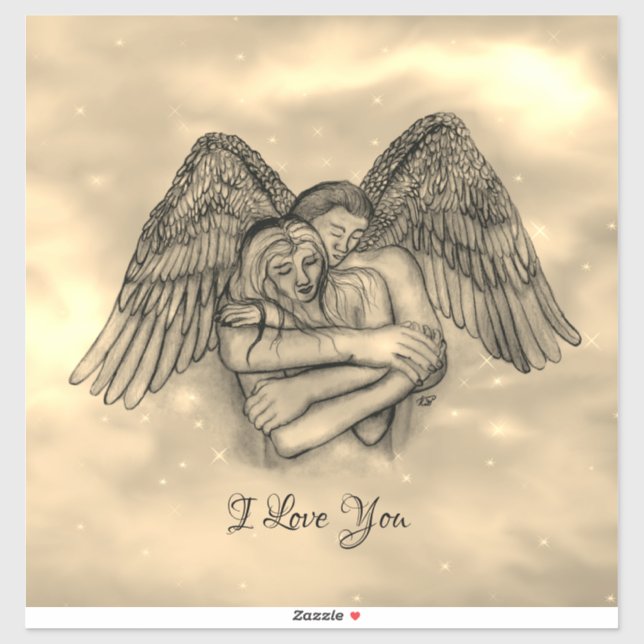 Angel Eros in der Liebe, ich Liebe Sie Aufkleber (Blatt)