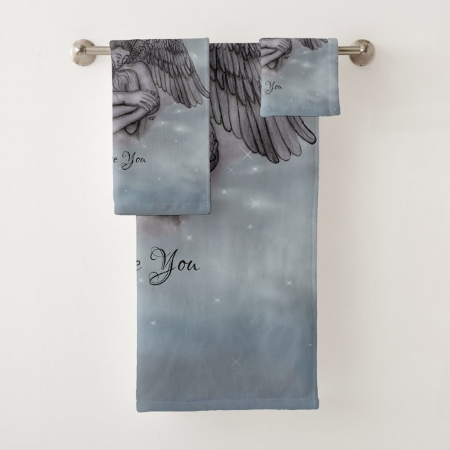 Angel Eros in der Liebe, ich Liebe Sie Badhandtuch Set (Insitu)