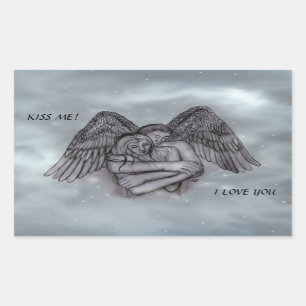 Angel Eros in der Liebe Rechteckiger Aufkleber