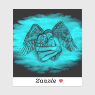 Angel Eros in Liebe , Schwarz und Grün Aufkleber