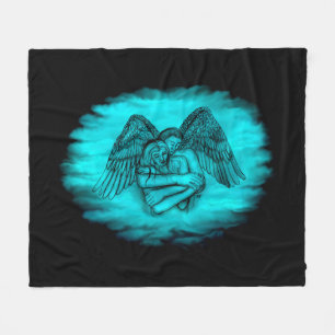 Angel Eros in Liebe , Schwarz und Grün Fleecedecke