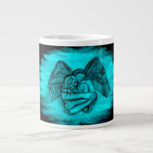 Angel Eros in Liebe , Schwarz und Grün Jumbo-Tasse