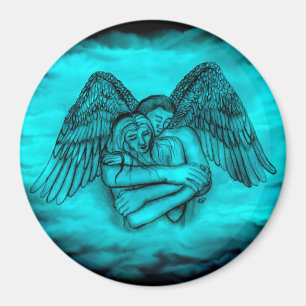 Angel Eros in Liebe , Schwarz und Grün Magnet