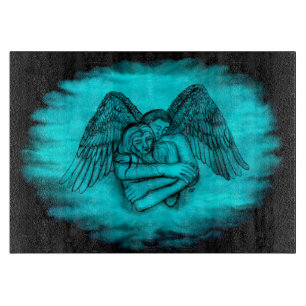 Angel Eros in Liebe , Schwarz und Grün Schneidebrett