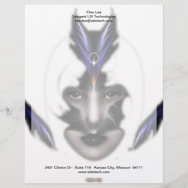 Angel Eyes Wings of Wind ISO Fraktal Art Briefbogen (Vorderseite)