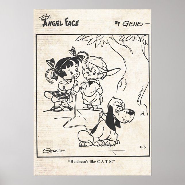 Angel Face Comic Strip "Der Hund mag keine Katzen" Poster (Vorne)