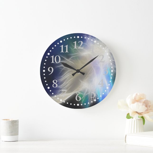 Angel Feather 2 Wall Clock Große Wanduhr (Zuhause)