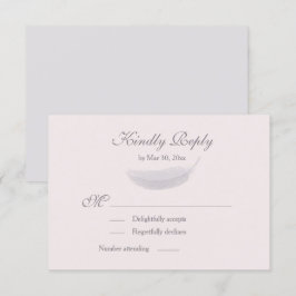 Angel Feather Blush Pink Gray Wedding RSVP Einladung